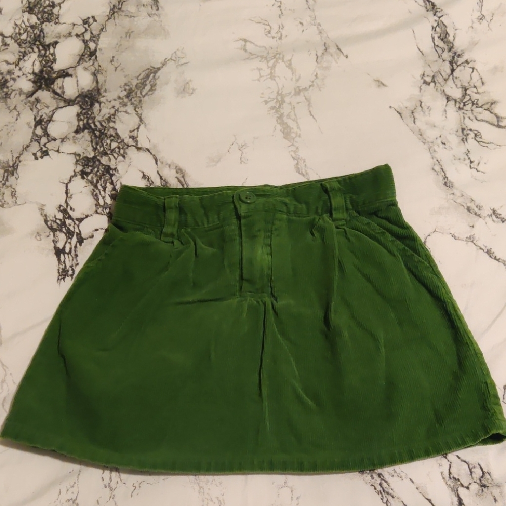 Girl's Green Corduroy Skort